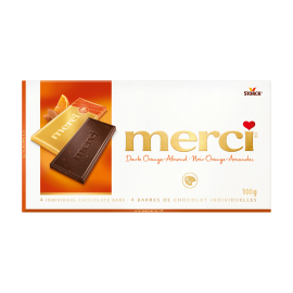 merci Barres de Chocolat Noir-Orange Amandes 100g