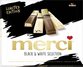 Packshot van product "merci Black & White"