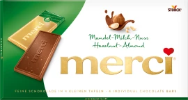 Packshot van product "merci tablet Amandel-Hazelnoot"