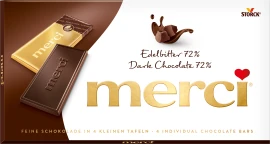 Packshot produktu "merci tabuľková čokoláda extra horká 72 %"