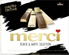 Packshot izdelka "merci Finest Selection Black & White izbor polnjenih in ne polnjenih čokolad"